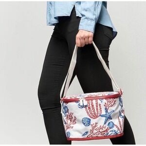 IKEA SOMMARFLADER Cooler Tote‎ Bag Shells Coral Print